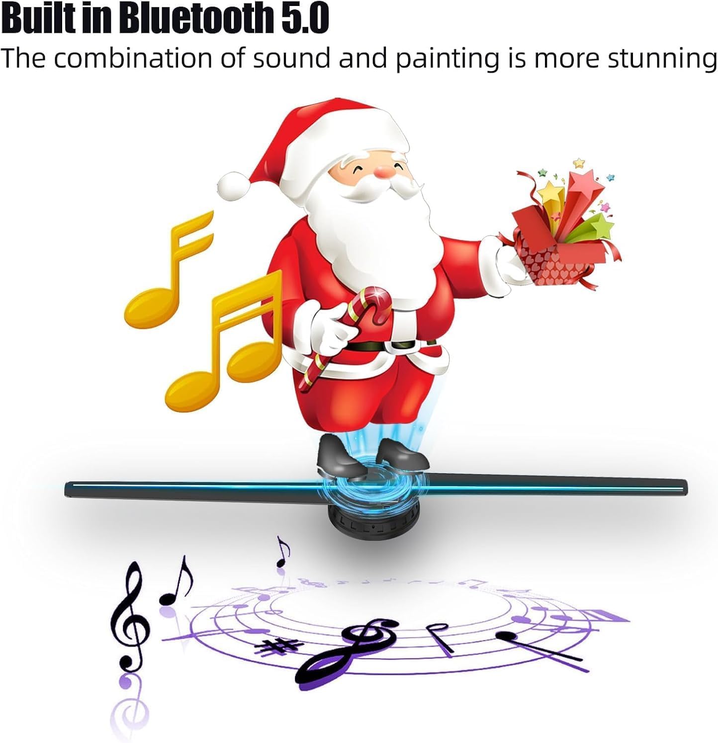 🎄🎅🏼3DhologramFan,📽️ Portable Design for Store,🥂Bar, Events, Trade Shows, Parties,🥳Christmas Decorations🌟,Gift🎁