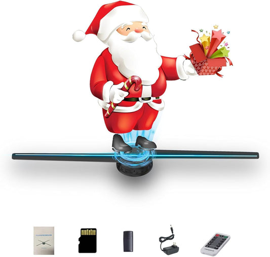 🎄🎅🏼3DhologramFan,📽️ Portable Design for Store,🥂Bar, Events, Trade Shows, Parties,🥳Christmas Decorations🌟,Gift🎁