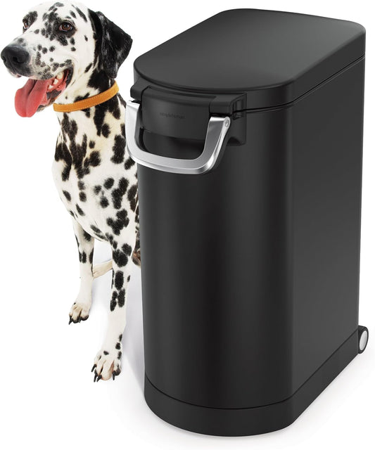 ✨😺🐶Large Pet Food Storage Container for Dog Food, Cat Food, and Bird Feed, Matte Black