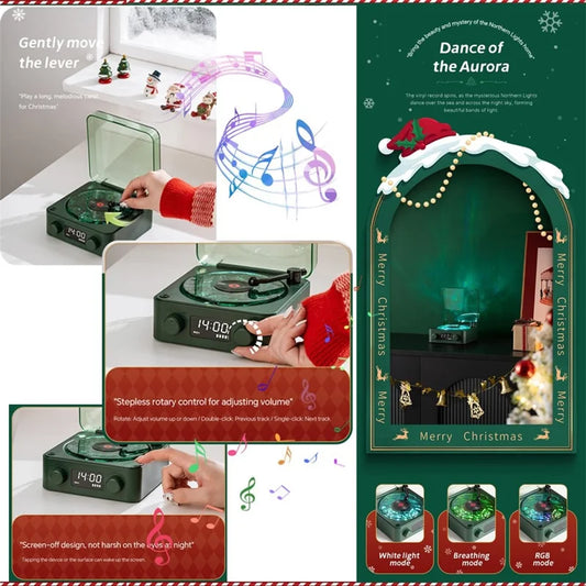 🎶Retro Vinyl Bluetooth Speaker with White Noise and RGB Light🌙