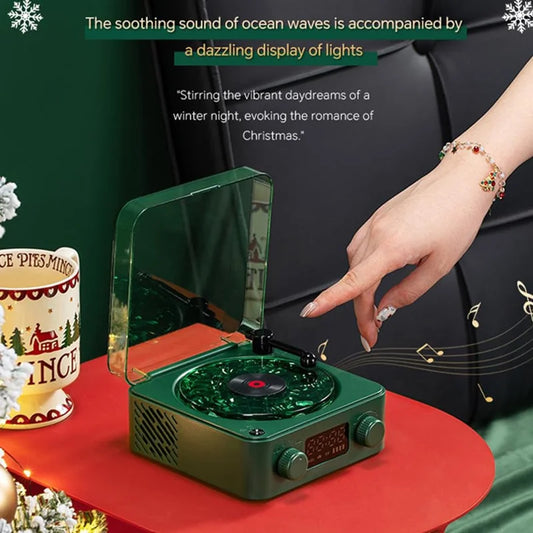 🎶Retro Vinyl Bluetooth Speaker with White Noise and RGB Light🌙