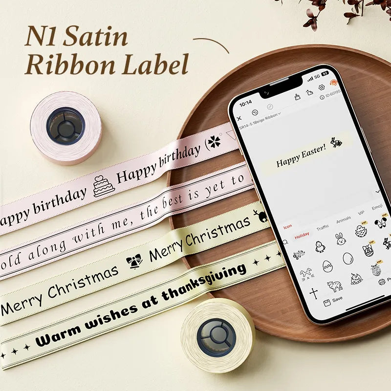 ✨Satin Ribbon Label Maker, suit for Gift🎁, Wedding, Party, Craft Wrapping, DIY🎀