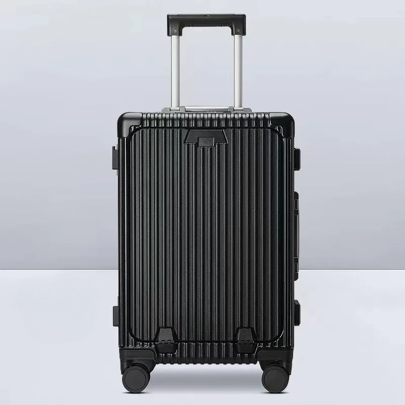 🧳Versatile Aluminum Frame Carry-On Luggage with USB Charging Port, Front Compartment, TSA Lock