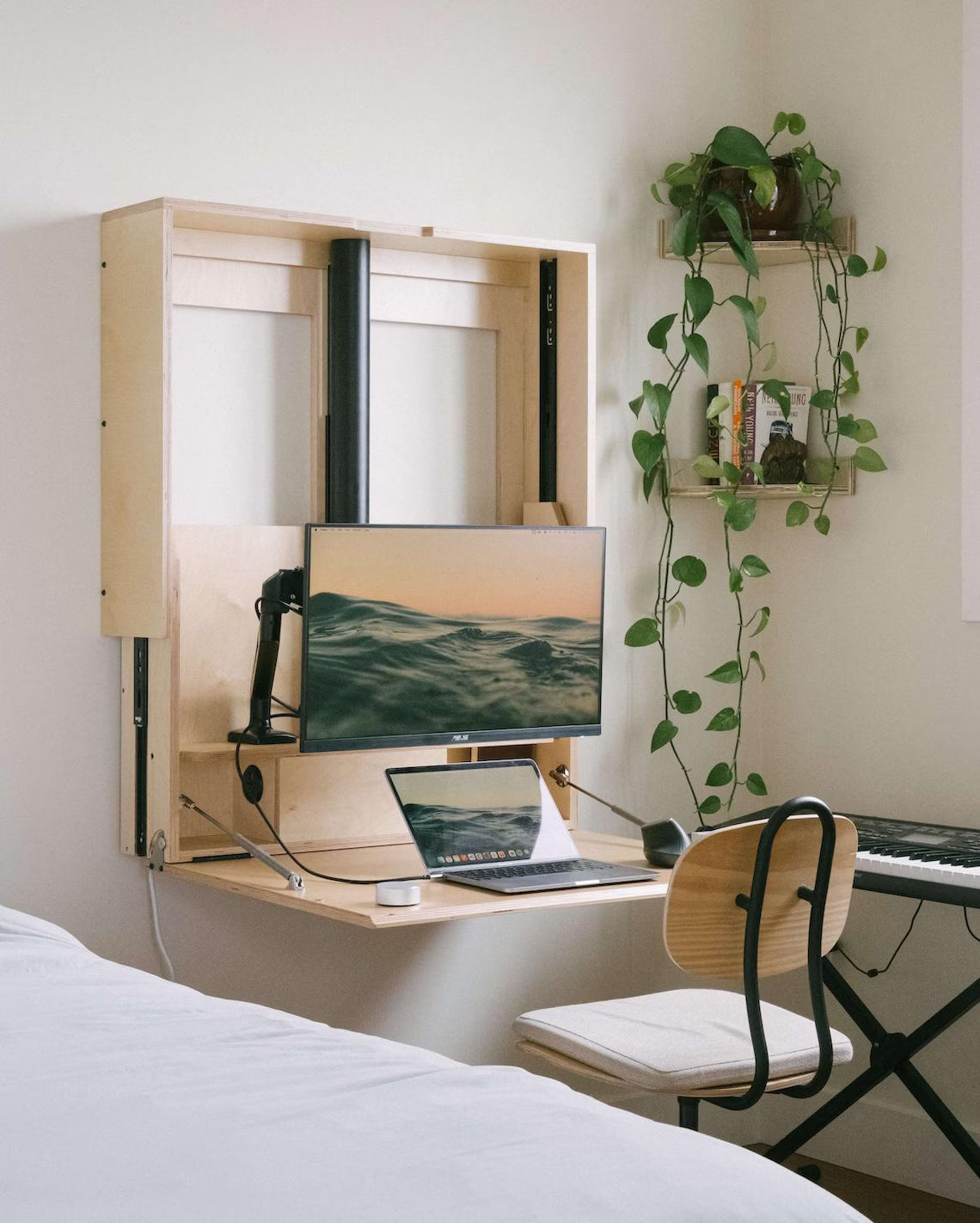 ✨Wall-mounted, fold-away, electric sit-stand Murphy desk