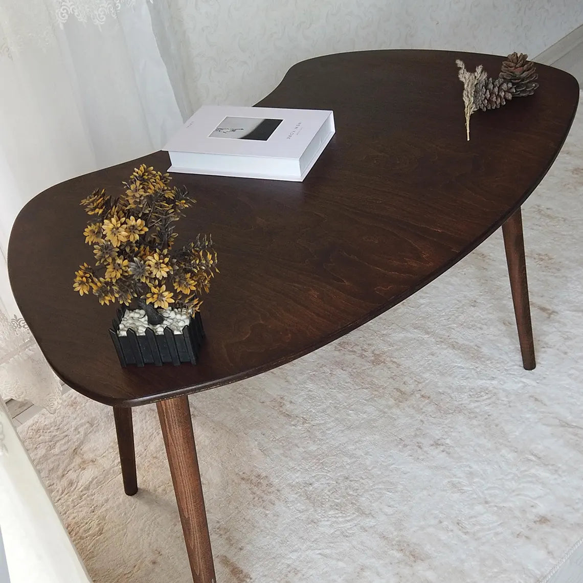 Rustic Wooden Elipse Modern Desk